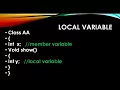 Member and Local variable in Java Part 4