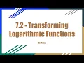 Transforming Logarithmic Functions - Algebra 2