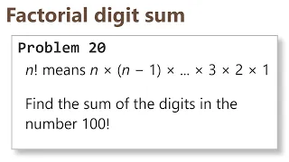 Project Euler Problem 20