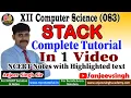Class 12 Stack using Python Complete Stack Tutorial 1 CS 083 Computer Science 083 CBSE