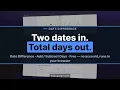 Days Between Dates Plus Adding and Subtracting Days One Free Page
