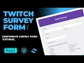 Cloning a Twitch Survey Form in HTML React and TailwindCSS Survey Form