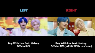 Download BTS 방탄소년단 '작은 것들을 위한 시 Boy With Luv feat  Halsey' MV COMPARISON Original VS ARMY With Luv' ver MP3