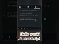 Hello world program in javascript