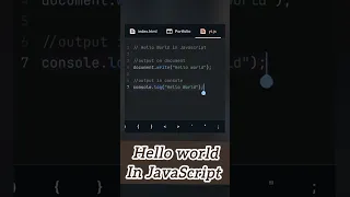 Hello world program in javascript