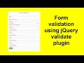 Form validation using jQuery validate plugin jQuery form validation
