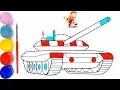 Coloring Drawing Army Tank - Vehicles Colouring Pages Coloring Book For Kids