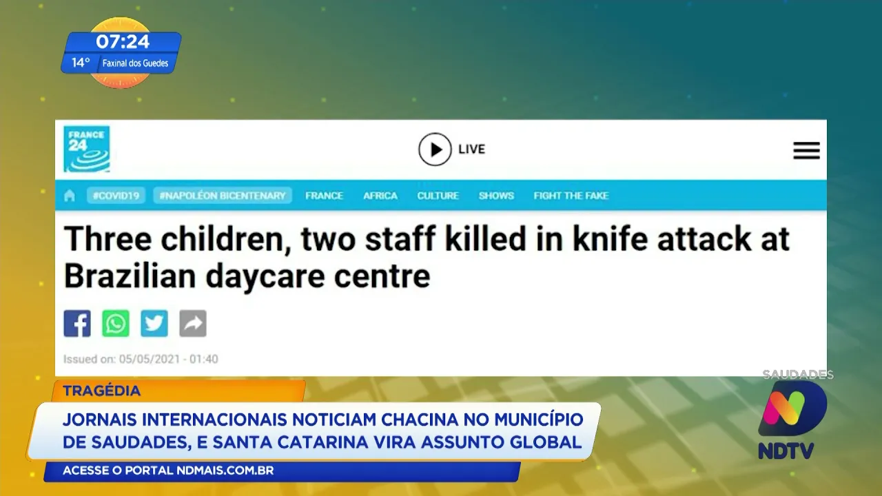 Repercussão global: jornais internacionais noticiam chacina do município de Saudades