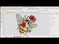 Floral Bee Embroidery Digitizing Garden-Inspired Machine Stitch Design