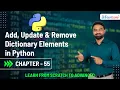Add Update Remove Dictionary Elements in Python Python Dictionary Tutorial Chapter 55