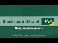 Blackboard Ultra at UAA Announcements