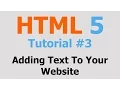 HTML5 Tutorial - Adding Text