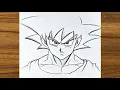 How to draw Goku step by step Easy drawing ideas for beginners Beginners drawing