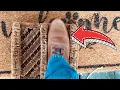 NINAMAR Natural Coir Boot Scraper Door Mat - 13 x 12 inch