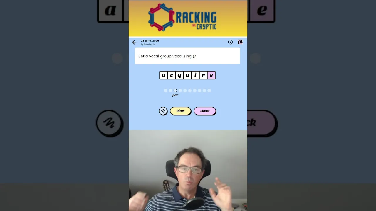 MinuteCryptic in a Minute - 23 June 2026 - TRAVIS!