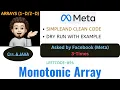 Monotonic Array Simple Clean META Leetcode - 896 Live Coding Explanation