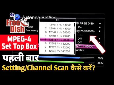 Download MP3 DD Free Dish mpeg 4 set top box first time setting and channels scanning | dd free dish