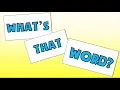 WHAT S THAT WORD reading simple CVC words