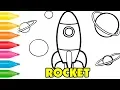 Rocket Coloring Pages Step by Step Coloring for kids