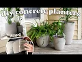 Trendy 300 faux-concrete planters Can I make it for LESS DIY large faux-stone planters