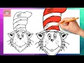 How To Draw The Cat In The Hat Dr Seuss Easy Drawing Tutorial