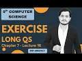 Chapter 7 Computational Thinking Exercise Long Questions 9th Class Computer