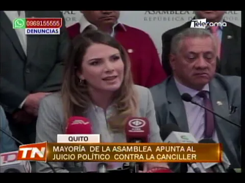 Mayoría de la asamblea apunta al juicio político contra la canciller