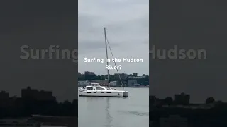 Surfing in the Hudson River? #sailinglife #surf #nyc #hudsonriver