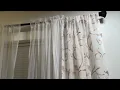 Sheer Curtains Beige 45 Inches Long Floral Embroidery Rod Pocket Voile Drapes Review