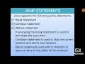 Jump statement in java