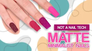 Matte Minimalist Nails 🔴🧡 | Not a Nail Tech