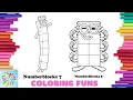 Coloring Numberblocks 7 and 8 for Kids Numberblocks Coloring Pages Coloring Funs