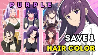 Save 1 ANIME GIRL for each HAIR COLOR 🔥🎨 | Anime Quiz!