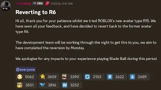 Blade Ball Reverted Back To R6