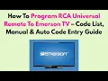 How To Program RCA Universal Remote To Emerson TV - Code List Manual Auto Code Entry Guide