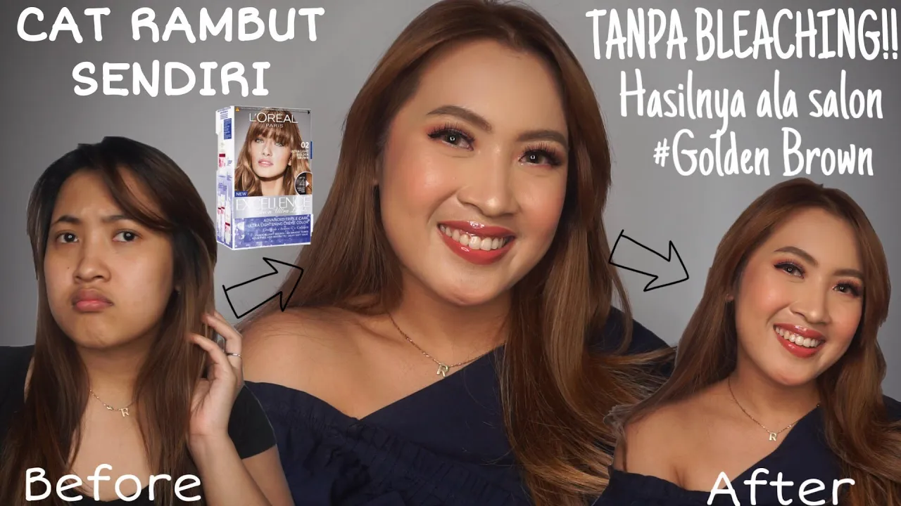 (NO BLEACHING) Mewarnai Rambut Hitam ke Cokelat Terang | REVIEW L'Oreal Excellence Ultra Light. 