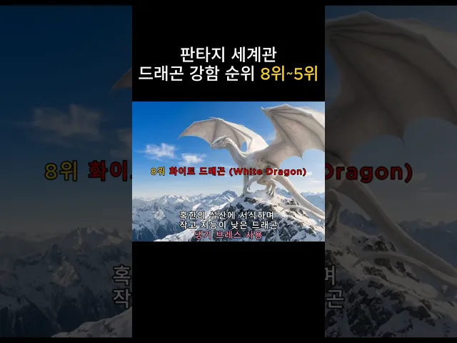 판타지 세계관 드래곤의 강함 순위! 8위~5위