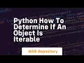 Python how to determine if an object is iterable