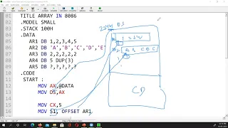 8086 Assembly Programming Arrays Part one