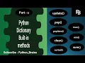 Python Series Session 24 Python Dictionary Dictionaries Functions Part 2 Class 11 CBSE CS