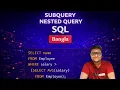 PART 23 SUB QUERY OR NESTED QUERY IN SQL BANGLA