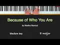 Download Lagu Because of Who You Are - PIANO Instrumental with LYRICS