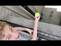 Catching Tennis Balls from Basketball STADIUM | That's Amazing