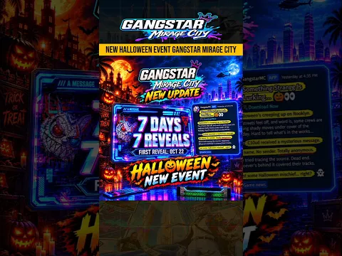 7 Days 7 Reveals Halloween New Events π Gangstar Mirage City #shorts