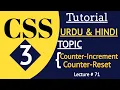 How to use Counter-Increment and Counter-Reset in CSS Counter-Increment Tutorial in Urdu and Hindi