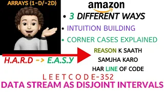 Data Stream as Disjoint Intervals - AMAZON Explanation Live Coding