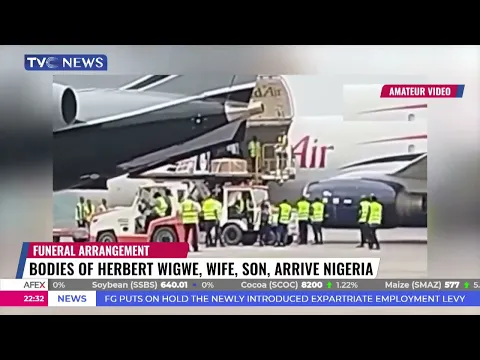 Download MP3 VIDEO: Bodies Of Herbert Wigwe, Wife, Son Arrive Nigeria