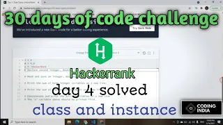 hackerrank 30 days of code in python hackerrank day 4 solution hackerrank python coding india