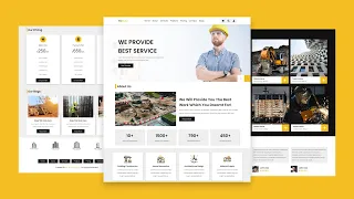 How To Make A Responsive Construction Website Design HTML CSS SASS JavaScript From Scratch