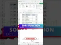 SORT FUNCTION IN EXCEL